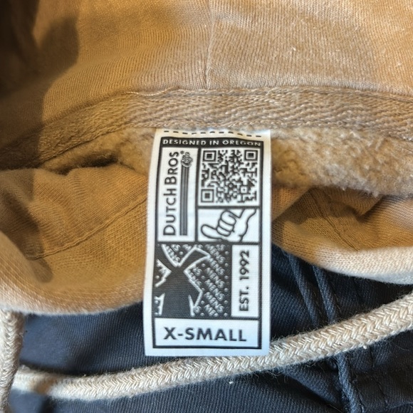 ✌️Dutch Bros NEW Dutch Bros Coffee Windmill TAN Hoodie XS Hoodie - Picture 5 of 5